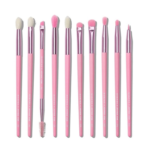 NIB MORPHE X JEFFREE STAR - 10Pcs Eye Brush Collection Set in Pink - Picture 2 of 8